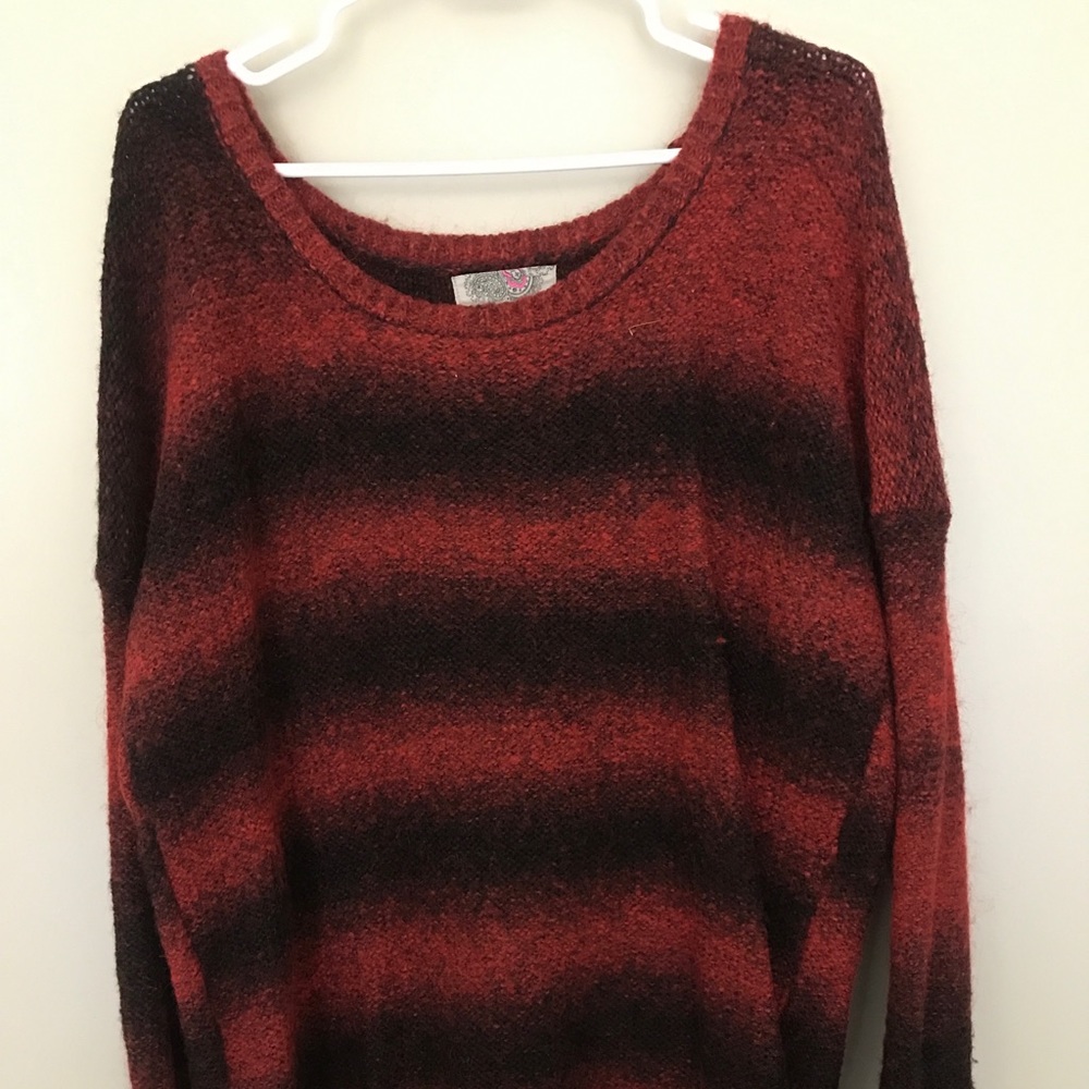 Ecote red ombré striped sweater